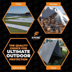 Heavy Duty Silver Poly Tarp 30' X 30' - Bulk Half Pallet (22 Pack) - Multipurpose Protective Cover - Durable, Weather Proof & Tear Resistant - 12 Mil Thick Polyethylene - by Xpose Safety