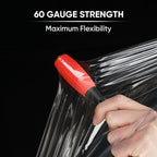TICONN Stretch Wrap Stretch Film Roll, 1000ft Industrial Strength 15 inch Wide Clear Plastic Wrap with Handles for Pallet Wrapping Shipping Moving