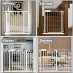 Fairy Baby 29-34 Inch Wide Baby Gate for Doorways Stairs Hallway, Walk Through Pressure Mounted Child Gates, Indoor Safety Child Gates for Kids or Pets