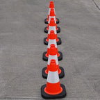 8 Pack 12 Inch Orange PVC Traffic Cones Black Base Stable Durable, Sport Training Soccer Practice Kids Safety Markers Indoor Outdoor Use (8, Orange, 12 Inch)