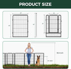 FXW Garden Fence Outdoor for The Yard – 40in(H) x 18.2ft(L) Heavy Duty Metal Animal Barrier for Dog and Rabbit, Decorative Dog Fence, 8 Panels, Black