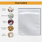 300 Pack 7"x10" Shipping Label Sleeves – Clear Self-Adhesive Packing Slip Pouches, Waterproof Packing List Envelopes – Ideal for Shipping Documents, Mailing Labels, Invoices & Packing Slips