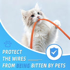 Automotive Wire Loom Tubing, Split Braided Cord Protectors from Pets No Chew, Flexible Cable Sleeve Cable Management for TV/Computer/Electric Wires (Orange, 3/4"-25ft)
