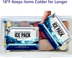 Reusable Ice Packs for Coolers Long Lasting Gel Freezer Packs for Cooler Bag Backpacks, Child Lunch Box, Cooler Bag, Keeps Food Cold Fresh (Small Set of 5)