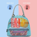 FlowFly Insulated Lunch Cooler Bag - Tote Bag Organizer for Women/Men, Sea Blue