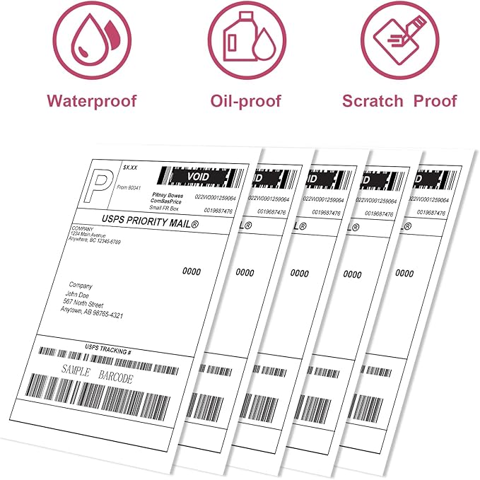 [15000Labels] 4"x6" Shipping Label 60 Rolls, 4-x-6-inch Thermal Label Paper, Compatible with Zebra 2844 Brother Rollo Direct Thermal Printer