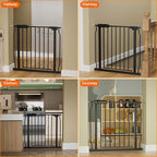 Narrow Baby Gates for Stairs Doorways Auto Close Tension Black Metal Child Pet Safety Gates with Pressure Mount 24-29 Inch Wide