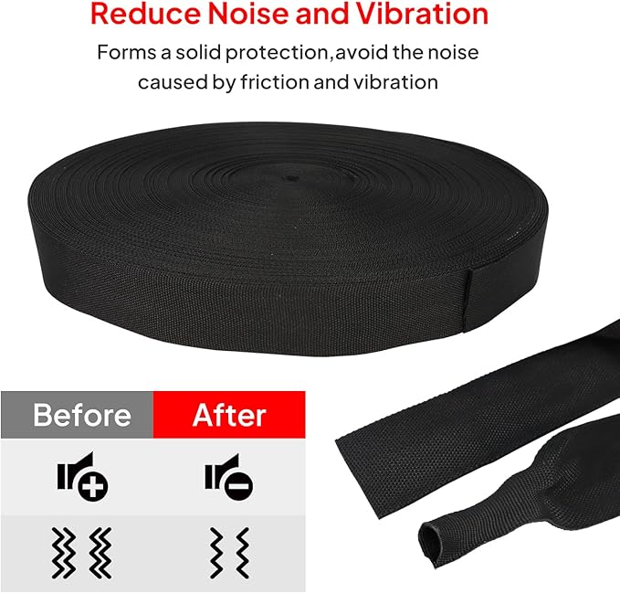 2 in 1 Heat Shrink Braided Sleeving Fabric Tubing-Ideal fit Irregular Shape Hose/Cable/Wire (1/2"(12mm), 40FT)