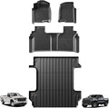 TripleAliners Truck Bed Mat & Floor Mats Front Rear Full Set Compatible with 2019-2025 2026 Chevy Silverado/GMC Sierra 1500 Crew Cab Accessories All Weather TPE Liners (5'8'' Truck Bed Mat+Floor Mats)