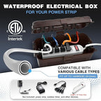 Flemoon [2 Pack] Outdoor Electrical Box Waterproof, Medium Weatherproof Electrical Box (11.5x5.2x4 inch) w/6 Cable Entry Ports, Extension Cord Cover for Power Strip, Timer, Plug, Holiday Light, Brown
