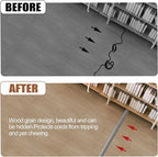 MYFAMIREA 5FT Floor Cord Cover for Wire Self Adhesive Cable Cavity Management PVC Extension Cord Hider Power Floor Wire Protector Cover Prevent Cable Trip for Office Home Outdoor (Gray Wood, 1.97'')