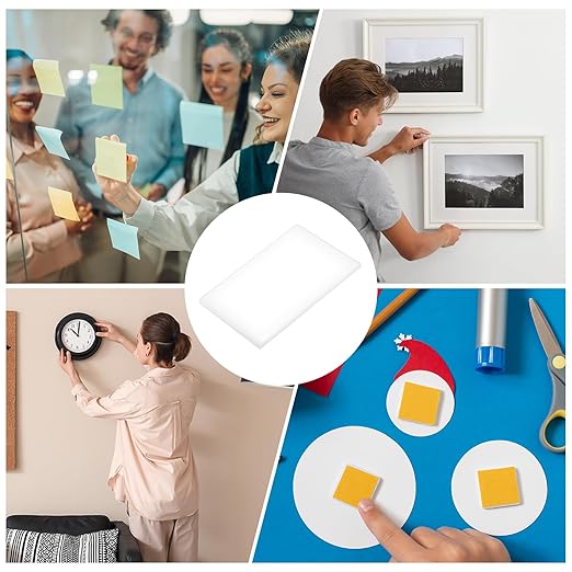 uxcell 180Pcs Double Sided Adhesive Pads, 1.38" x 0.98" Clear Removable Heavy Duty Mounting Tape Picture Hanging Sticky Adhesive Pad for Wall, Poster Picture, DIY Craft