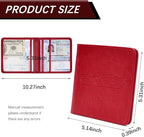 Registration and Insurance Card Holder, Vehicle Glove Box Car Organizer with Magnetic Closure, Interior Car Accessories for Documents, Cards, License Storage, 1-Pack Red