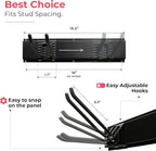TIDYME Garage Tool Organizer Wall Mount - 80 inches - Sturdy Storage Rack with Adjustable Hooks, Anti-Rust - Easy Installation, 500lbs Capacity - Garden Tool Organizer (05 Racks & 10 Hooks)