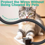Dog and Cat Cord Protector 25ft - 1/2inch, Flexible Cable Sleeve for Easy Cord Management, Protects Cables from Pets Chewing, Ideal for USB, Power, Audio and Video Cords - Black