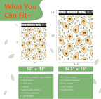 Poly Mailers 14.5x19 Inch 50 Pcs - Avocado printed Shipping Bags, 2.4mil Thickness, Waterproof and Tear Resistant Mailing Envelopes, Self-Sealing Packaging Bags for Small Business