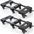 KEDSUM Furniture Dolly with 6 Swivel Casters, Expandable Moving Dolly, 24in-12in Furniture Movers with Wheels, Flat Dollies Brake Wheels, Max 1600LBS Capacity, 2 Pack