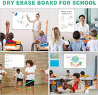 H-Qprobd 3' x 2' Magnetic Whiteboard Large Dry Erase White Board 36"x24" Aluminum Presentation Whiteboard with Long Pen Tray, 6 Markers, 2 Erasers &12 Magnets