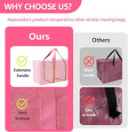 Moving Bags Heavy Duty Extra Large, Moving Boxes, Moving Supplies Essentials,Storage Bins with Lids, Plastic Packing Totes, Storage Bags for Clothes with Handles & Zippers(Pink, 8 Pack)