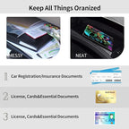 Car Registration and Insurance Holder, Leather Car Glove Box Organizer, Cool Car Accessories for ID, Driver's License Cards & Essential Document,business cards,Men&WomenColorful Rose Flower Skull