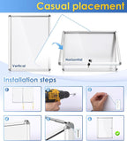 SWANCROWN Enclosed Bulletin Board Magnetic Dry Erase Noticeboard Lockable Display Boards White with Aluminium Frame 26x20inch(4xA4)