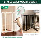 FXW Dog Gate Extra Wide Designed for Indoor Use, Adjustable Width Up to 137-inch Wide (24" H 6 Wire Panels for Puppies and Small Dogs), White