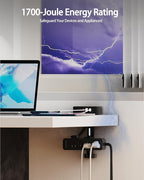 Dual Layer Desk Clamp Power Strip, Desktop Edge Mount Charging Station with 13 Outlets 4 USB Ports (2 USB C), Under Desk Surge Protector(1700 Joules), 10 Ft Extension Cord for Office Home