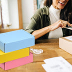 PATIKIL 6 x 4 x 1.6 Inch Shipping Boxes, 30 Pack Color Corrugated Cardboard Box Cute Carton Boxes Literature Mailer for Mailing Packaging Small Business Gift Storage, Red