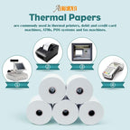 AUEAR, Thermal Cash Register POS Paper Rolls, 2 1/4" x 230' - BPA Free (50 Pack)