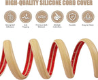 Floor Cord Cover Self Adhesive Cord Hider,3.3FT Cable Management, Extension Strip Protector for Wires, Prevent Cable Trips for Offices, Gyms, Exhibitions Cavity:0.39"(W) x0.27(H) WoodLightyellow