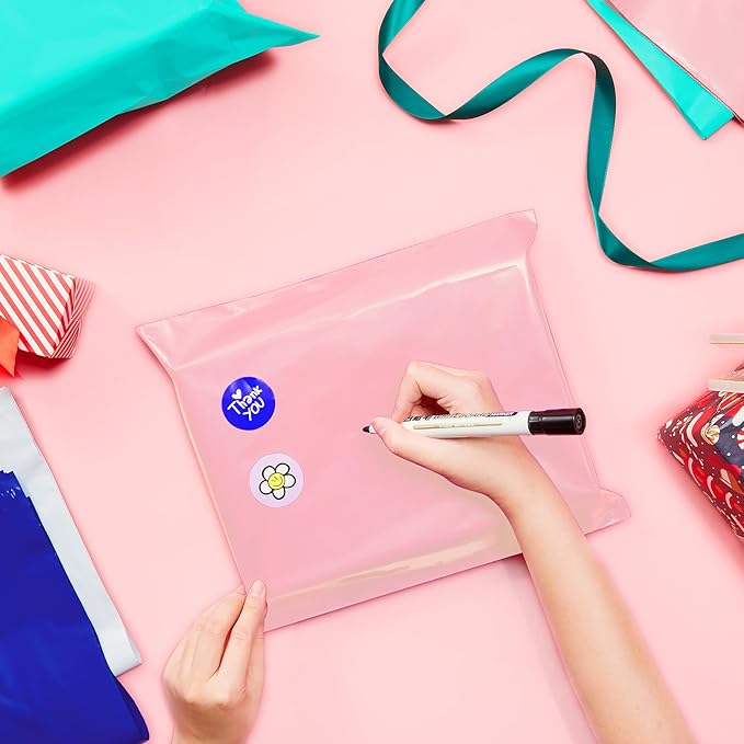 Fuxury Poly Mailers 14.5x19 Inch 200Pcs, Bulk Shipping Bags for Clothing, Strong Adhesive Shipping Envelopes for Small Business Suppliers,Waterproof Mailers Poly Bags Mailing Envelopes Pink