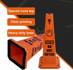 26.5" Caution Cones, 4-Sided Visible Safety Signs with Heavy Rubber Base, Warning for Slip & Fall Prevention, Indoor/Outdoor Use (8, Do Not Enter-Orange, 26.5 inch)