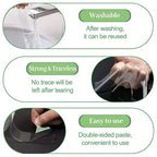 Clear Double Sided Tape(1 in x 15 ft) Extra Long Mounting Tape,Strong Adhesive,Residue-Free for Hanging Pictures, Mounting Decor