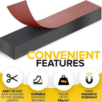 Magnet Strips with Adhesive Backing - Flat Thin Magnetic Tape for Crafts - Tool and Knife Magnetic Strip for Garage, Kitchen and Garden - Sticky Magnetic Tool Holder for Wall - 11 PCs