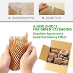 Honeycomb Packing Paper Wrap 15"x400' Sustainable Alternative to Bubble Cushioning Wrap Biodegradable & Fully Recylable for Moving/Shipping/Packing Roll with 20 Fragile Stickers