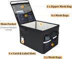 Upgraded 5200°F Fireproof Document File Organizer Box, Fireproof Storage Filing Cabinet with Lock, Portable Office Safe Box for Hanging Letter/Legal Folder 16.1 x 12.9 x 11in (Black)