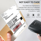 Qncz 500 Pcs 4x6 Thermal Labels - Perforated & Smudge-Proof & Strong Adhesive Thermal Printer Paper, Mailing Sticker Labels, Compatible with Rollo, Zebra, Jadens, Nelko
