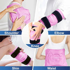 APEXUP Ice Pack for Knee Pain Relief, Large Reusable Wrap After Surgery, Flexible Gel Cold Pack for Injuries, Pain Relief for Back, Shoulder, Elbow, Ankle and Leg (Pink, L, 2PK)
