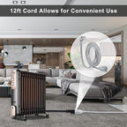 KUNCAN Appliance Power Extension Cord - 3 Prong Flat Wire SPT-3 14 AWG Heavy Duty Male to Female Extender Low Profile Grounded Cable for Major AC Unit, Air Conditioner, Refrigerator (12 Feet)