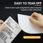 Qncz 1000 Pcs 4x6 Thermal Labels - 2 Rolls of 500, White Perforated & Smudge-Proof & Strong Adhesive Mailing Sticker Labels, Compatible with Rollo, Zebra, Jadens, Nelko