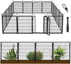 36 in(H) Garden Fence, Wide Gate Low Threshold, 10 Panels Total 22.1 Ft(L) Heavy Duty Iron Animal Barrier Fence for Yard,Suitable for Indoor Or Outdoor Dog Fencing,Garden Border Fence