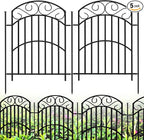 5 Panels 32in(H) Decorative Garden Fence, Total 11ft L Heavy Duty Iron Metal No Dig Animal Barrier Fence, Garden Border Fencing, Temporary Dog Fencing Outdoor for Yard