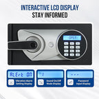 BlackSmith Large Home Safe Box 2.0 Cub Biometric Safe Fingerprint Recogntion Lock Box with Removable Shelf LED Light Fireproof Bag Wall Mount Cabinet Safe for Home Office Hotel, Black