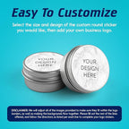 100 Custom Vinyl Stickers - Upload Your own Image, Text, Design, Logo - Personalized Logo Labels for Handmade, Packaging, Bottle, Jars, Candle, Brand Stickers (Silver Marble, 3x3)