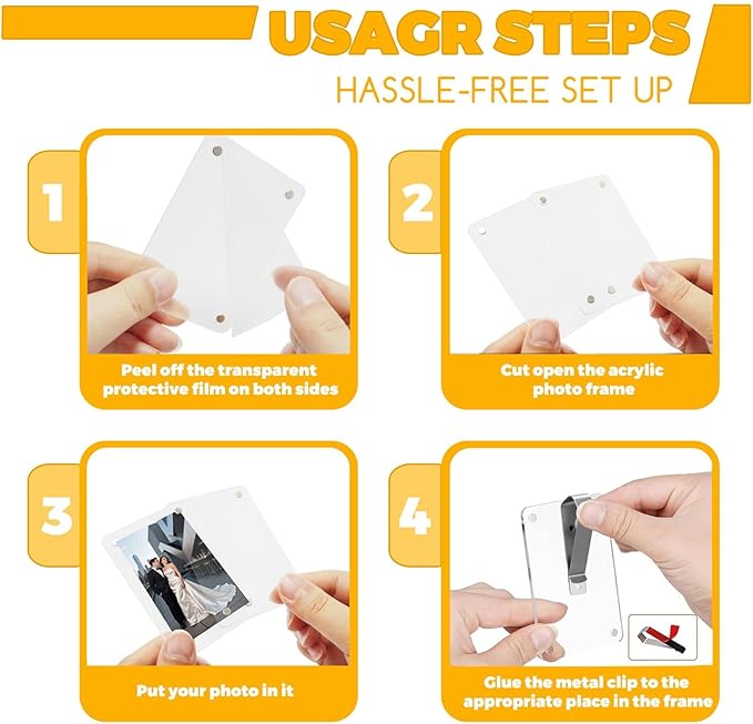 Visor clips for cars,Car picture holder.Acrylic car picture frame for car accessories. Universal magnetic car visor photo clip for adding family or personal photos,Gifts for Christmas.