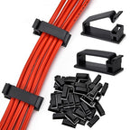 5Pcs Self Adhesive Cable Management Clips,Cable Organizers Wire Clips Cord Holder for PC Laptop Ethernet Cable Desktop Home Office(2.1’’ x 0.75’’ x 0.28’’, Black)