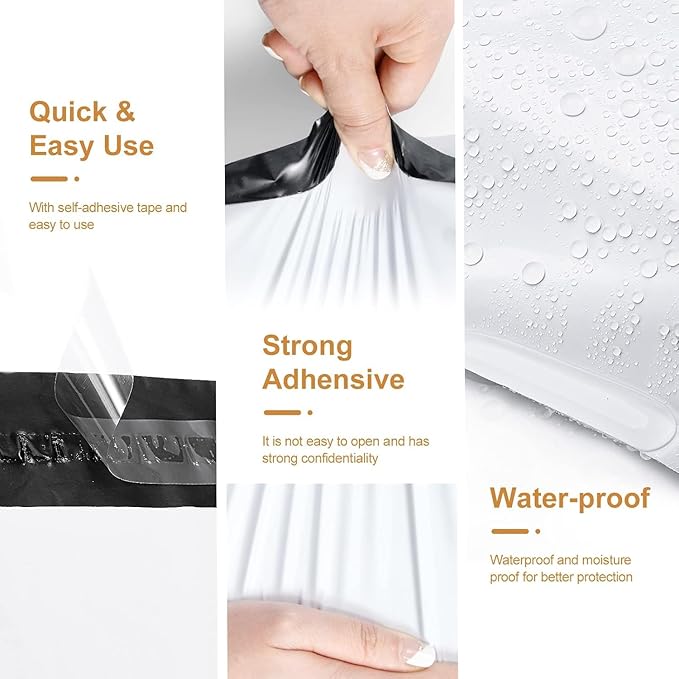 Metronic Poly Mailers 19x24 Inch 1000 Pcs White, Large Shipping Bags for Clothing, Strong Thick Mailing Bags with Self Adhesive, Waterproof and Tear-Proof Large Package Bags in Bulk for Small Business