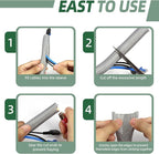 Split Wire Loom Tubing, Cable Protector Sleeve, Braided Cable Management for TV/Computer/Home Theater/Engine Bay, Cord Protectors from Pets No Chew (Grey, 3/8"-25ft)