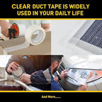 Lichamp 10 Rolls Clear Duct Tapes Heavy Duty, Waterproof No Residue Clear Duct Tape for Packaging Taping Sealing Repairing Tying, Thick & Wide Tape for DIY or Commercial Use, 2 inches x 25 Yards