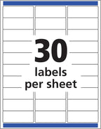 AVERY Clear Address Labels 1 x 2-5/8 inch | Matte Finish | Sure Feed Technology | For Inkjet Printers | 300 Labels, Pack of 5